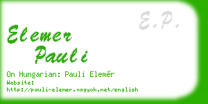 elemer pauli business card